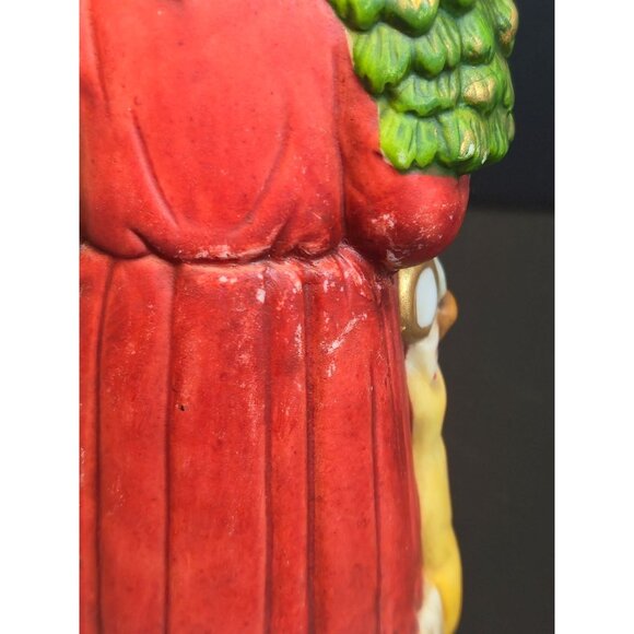 Vintage Collectible Santa Figurine Porcelain Christmas Naughty Nice list toy bag - Picture 7 of 12